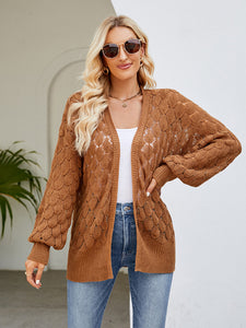 Women’s Mid-Length Open Knit Cardigan in 3 Colors S-XL