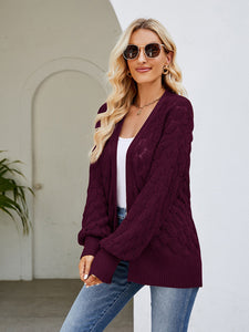 Women’s Mid-Length Open Knit Cardigan in 3 Colors S-XL