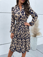 Load image into Gallery viewer, Women’s Leopard Print Long Sleeve Midi Dress with Waist Tie Sizes 4-10