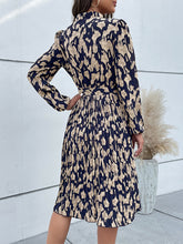 Load image into Gallery viewer, Women’s Leopard Print Long Sleeve Midi Dress with Waist Tie Sizes 4-10