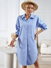 Load image into Gallery viewer, Women&#39;s Solid Long Sleeve Shirt Dress with Buttons and Side Pockets in 4 Colors S-XL