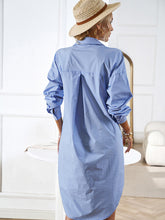 Load image into Gallery viewer, Women&#39;s Solid Long Sleeve Shirt Dress with Buttons and Side Pockets in 4 Colors S-XL