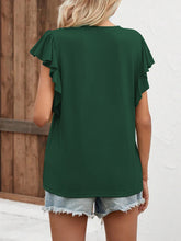 Load image into Gallery viewer, Women’s V-Neck Short Sleeve Top with Ruffled Sleeves in 6 Colors S-XXL