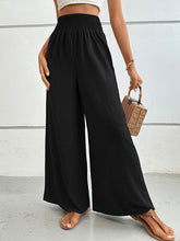 Load image into Gallery viewer, Women’s Solid Wide Leg Flared Pants with Elastic Waist and Pockets in 3 Colors S-XL