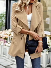 Load image into Gallery viewer, Women&#39;s Solid Trench Coat with Drawstring and Pockets in 5 Colors S-XL