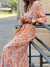 Load image into Gallery viewer, Women&#39;s Boho Maxi Dress with V-Neck S-XL