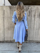 Load image into Gallery viewer, Women’s Denim Long Sleeve Midi Dress with Pockets and Waist Tie S-XXL