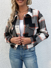Load image into Gallery viewer, Women’s Cropped Long Sleeve Plaid Jacket in 6 Colors XS-XL