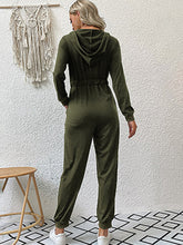 Load image into Gallery viewer, Women’s Solid Long Sleeve Hooded Jumpsuit with Zipper in 8 Colors S-XL