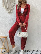 Load image into Gallery viewer, Women’s Solid Long Sleeve Hooded Jumpsuit with Zipper in 8 Colors S-XL