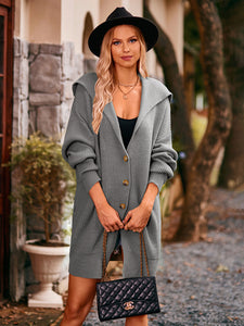 Women’s Mid-Length Cardigan with Lapel, Buttons and Pockets in 7 Colors S-XL
