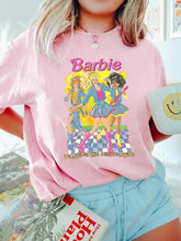 Load image into Gallery viewer, Women’s Barbie Short Sleeve Round Neck Top in 8 Patterns Sizes 4-14