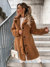 Load image into Gallery viewer, Women’s Buttoned Long Sleeve Plush Coat in 4 Colors S-5XL