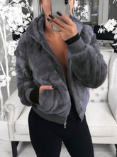 Load image into Gallery viewer, Women’s Plush Long Sleeve Hooded Coat with Pockets in 7 Colors S-5XL