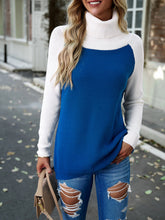 Load image into Gallery viewer, Women’s Color Contrasting Turtleneck Sweater in 6 Colors S-XL
