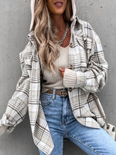 Load image into Gallery viewer, Women&#39;s Buttoned Plaid Shirt Coat with Hood in 2 Colors S-XXL