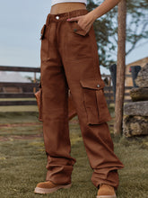 Load image into Gallery viewer, Women’s Cargo Pants with Elastic Waist and Pockets in 4 Colors Waist 24-39 - Wazzi&#39;s Wear
