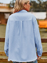 Load image into Gallery viewer, Women’s Denim Long Sleeve Raw Edge Top in 2 Colors S-XL