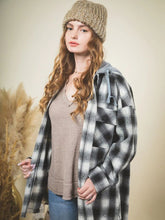 Load image into Gallery viewer, Women&#39;s Hooded Long Sleeve Plaid Shirt Jacket in 3 Colors S-XL