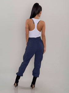 Women’s Cuffed Cargo Pants with Pockets in 6 Colors Waist 28-35
