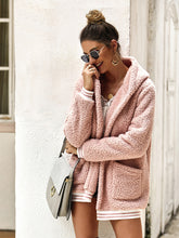 Load image into Gallery viewer, Women’s Pink Hooded Plush Cardigan Jacket S-XL - Wazzi&#39;s Wear