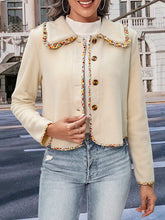 Load image into Gallery viewer, Women&#39;s Buttoned Long Sleeve Jacket with Lace Trim S-XL - Wazzi&#39;s Wear