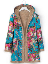 Load image into Gallery viewer, Women’s Printed Hooded Plush Coat with Pockets in 9 Patterns Sizes 4-18