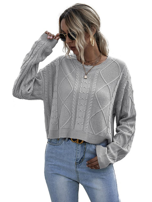 Women’s Long Sleeve Knit Sweater in 2 Colors Sizes 4-12 - Wazzi's Wear
