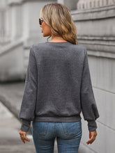 Load image into Gallery viewer, Women&#39;s Grey Long Sleeve Textured Sweatshirt S-XL