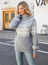 Load image into Gallery viewer, Women’s Retro Long Sleeve Turtleneck Knit Sweater in 3 Colors S-XXL