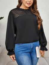 Load image into Gallery viewer, Women’s Cuffed Long Sleeve Top with Mock Neck and Lace Detail Sizes 10-16