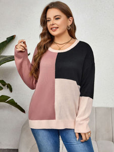Women’s Colorblock Long Sleeve Sweater Sizes 10-16