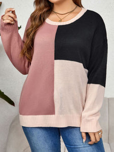 Women’s Colorblock Long Sleeve Sweater Sizes 10-16