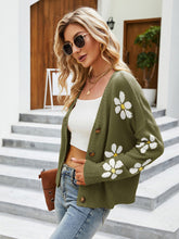 Load image into Gallery viewer, Women’s Long Sleeve Knit Cardigan with Flowers in 6 Colors S-XL - Wazzi&#39;s Wear