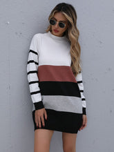 Load image into Gallery viewer, Women’s Long Sleeve Colorblock Sweater Dress S-L - Wazzi&#39;s Wear