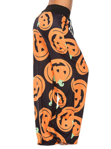 Women's Halloween Pumpkin Loungepants in 2 Patterns S-L - Wazzi's Wear