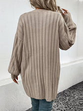 Load image into Gallery viewer, Women’s Khaki Long Sleeve Cardigan Sweater with Pockets S-L - Wazzi&#39;s Wear