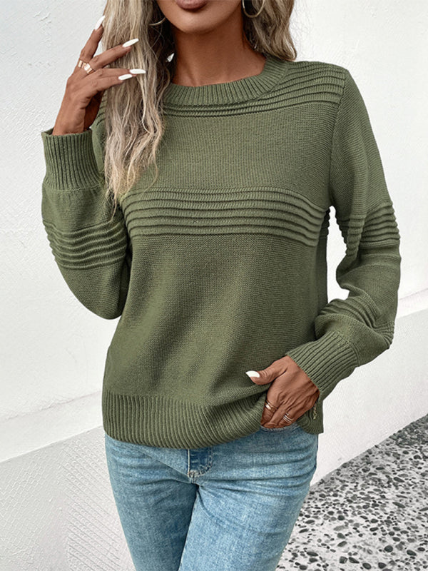 Women’s Olive Green Knit Long Sleeve Sweater S-L - Wazzi's Wear