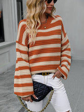 Load image into Gallery viewer, Women&#39;s Striped Long Sleeve Crewneck Sweater in 4 Colors S-XL - Wazzi&#39;s Wear