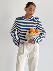 Women's Striped Long Sleeve Sweater in 6 Colors S-L - Wazzi's Wear