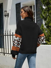 Load image into Gallery viewer, Women&#39;s Long Sleeve Leopard Print Turtleneck Sweater in 3 Colors S-XL - Wazzi&#39;s Wear