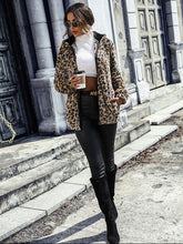 Load image into Gallery viewer, Women&#39;s Plush Leopard Print Zippered Jacket with Hood and Pockets S-XXL - Wazzi&#39;s Wear