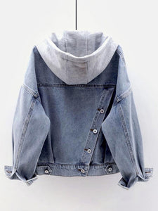 Women's Hooded Denim Jacket with Pockets Sizes 4-14 - Wazzi's Wear
