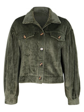 Load image into Gallery viewer, Women&#39;s Olive Green Long Sleeve Cropped Jacket S-XL - Wazzi&#39;s Wear