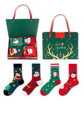 Load image into Gallery viewer, 4 Pairs of Christmas Socks Gift Box Set in 6 Patterns - Wazzi&#39;s Wear