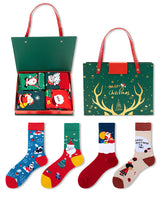 Load image into Gallery viewer, 4 Pairs of Christmas Socks Gift Box Set in 6 Patterns - Wazzi&#39;s Wear