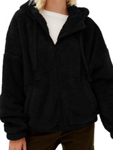 Load image into Gallery viewer, Women&#39;s Plush Hooded Long Sleeve Jacket with Zipper and Pockets in 5 Colors Sizes 4-14 - Wazzi&#39;s Wear