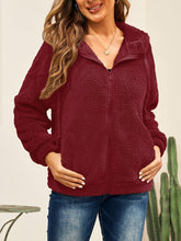 Load image into Gallery viewer, Women&#39;s Plush Hooded Long Sleeve Jacket with Zipper and Pockets in 5 Colors Sizes 4-14 - Wazzi&#39;s Wear