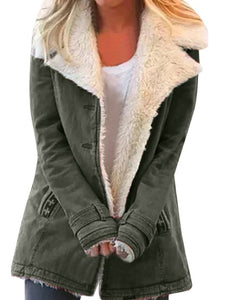 Women’s Plush Long Sleeve Jacket with Lapel in 8 Colors Sizes 4-18 - Wazzi's Wear