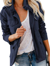 Load image into Gallery viewer, Women’s Multi-Pocket Long Sleeve Cargo Jacket in 3 Colors Sizes 4-18 - Wazzi&#39;s Wear